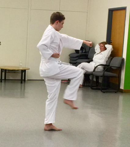 Caleb's first karate grading