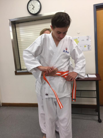 Karate grading and a new belt